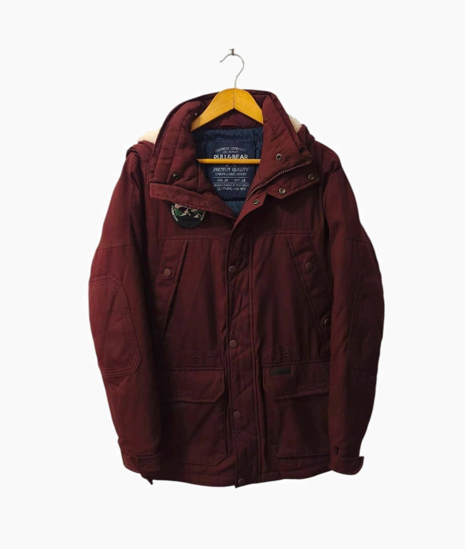 Chaquetón burdeos Pull&Bear hombre Talla M